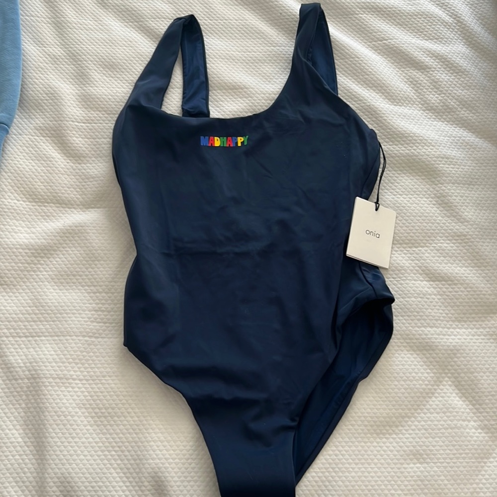 Madhappy x Onia one piece bathing suit, navy blue, women’s medium